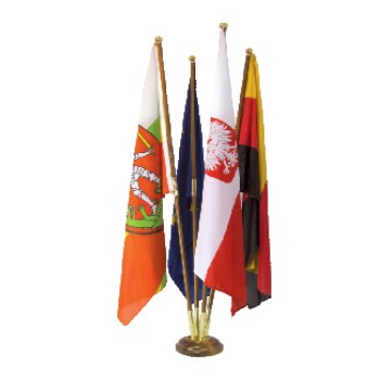 Stojak flagowy 5-ramienny na podstawie drewnianej